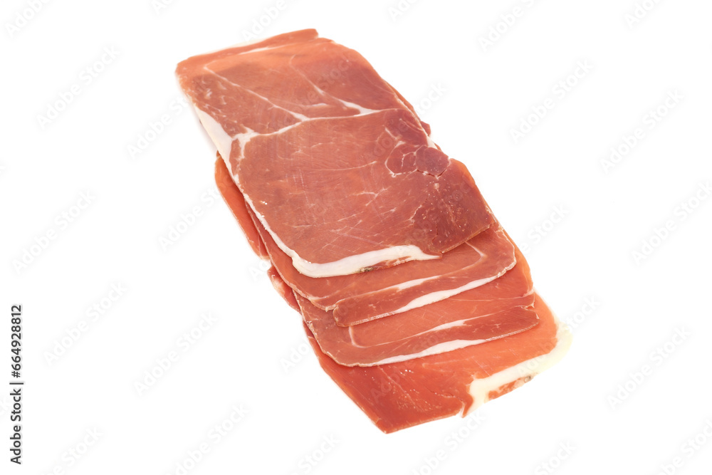closeup on a piece of spanish serrano ham closeup on a piece of spanish serrano ham