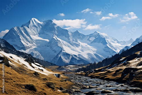 Swiss Alps Mountain Range Landscape