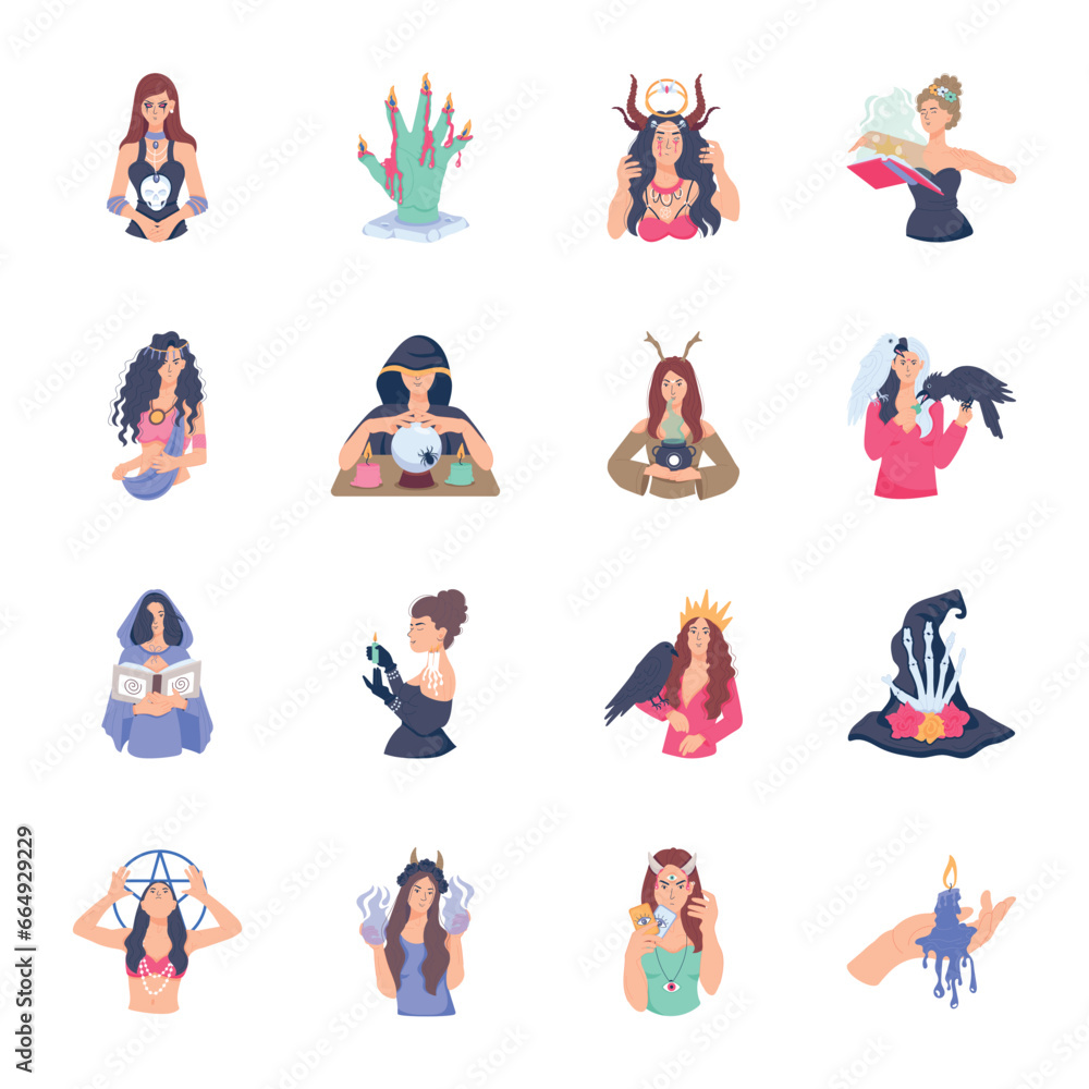 Scary Set of Halloween Characters Flat Illustrations
Scary Set of Halloween Characters Flat Illustrations