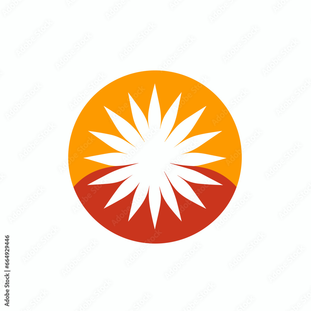 Information technology filled colorful logo. Data analytics. Sun symbol. Design element. Created with artificial intelligence. Ai art for corporate branding, startup business, crm software