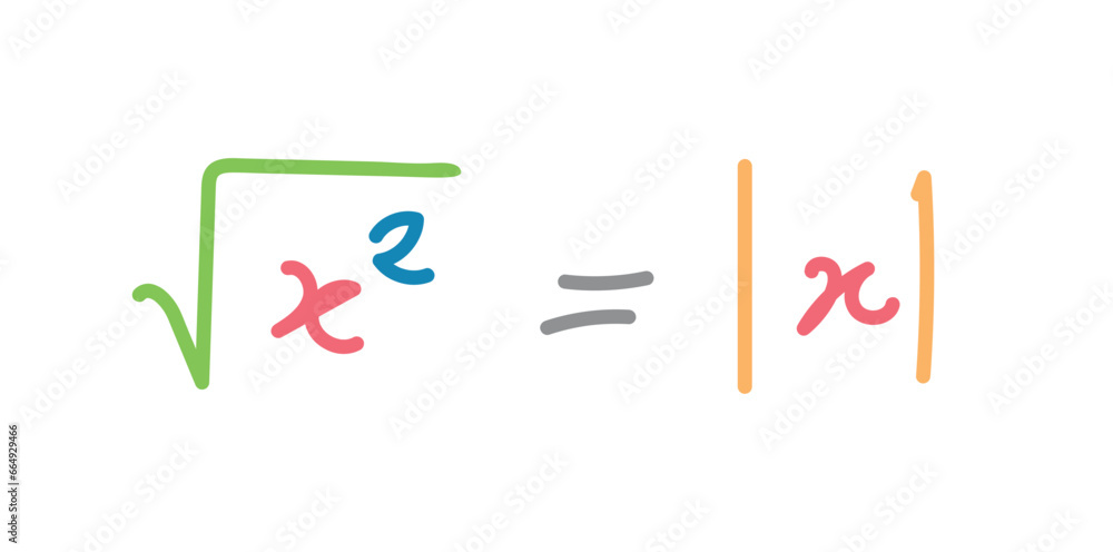 Square root and absolute value formula. Mathematics resources for teachers and students. Scientific doodle handwriting concept. Square root and absolute value formula. Mathematics resources for teachers and students. Scientific doodle handwriting concept.