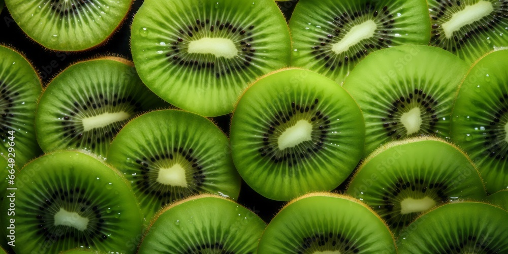 Vibrant, ripe, and refreshing fruits: kiwi, orange, and tropical. Perfect for concepts like diet, nutrition, or vegan lifestyle. Top view showcases natural patterns and textures. Ideal for illustratio Vibrant, ripe, and refreshing fruits: kiwi, orange, and tropical. Perfect for concepts like diet, nutrition, or vegan lifestyle. Top view showcases natural patterns and textures. Ideal for illustratio