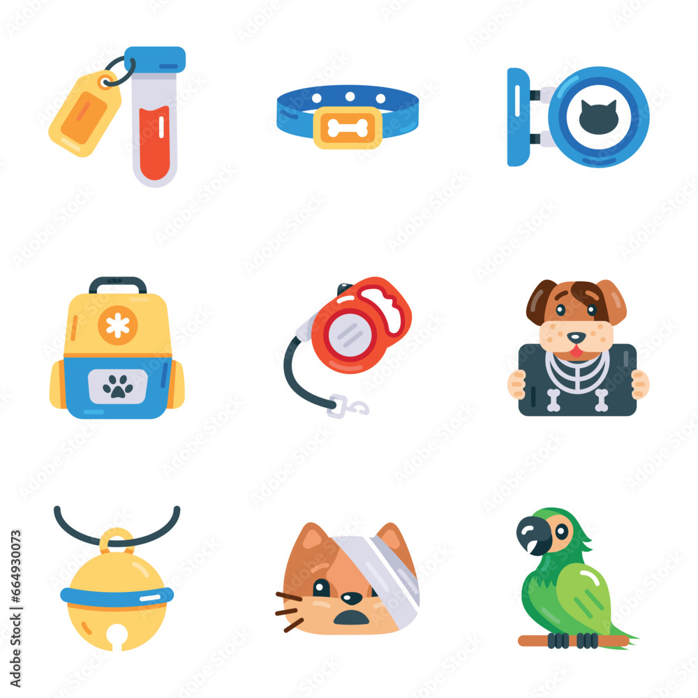 Bundle of Veterinary Elements Flat Icons
Bundle of Veterinary Elements Flat Icons