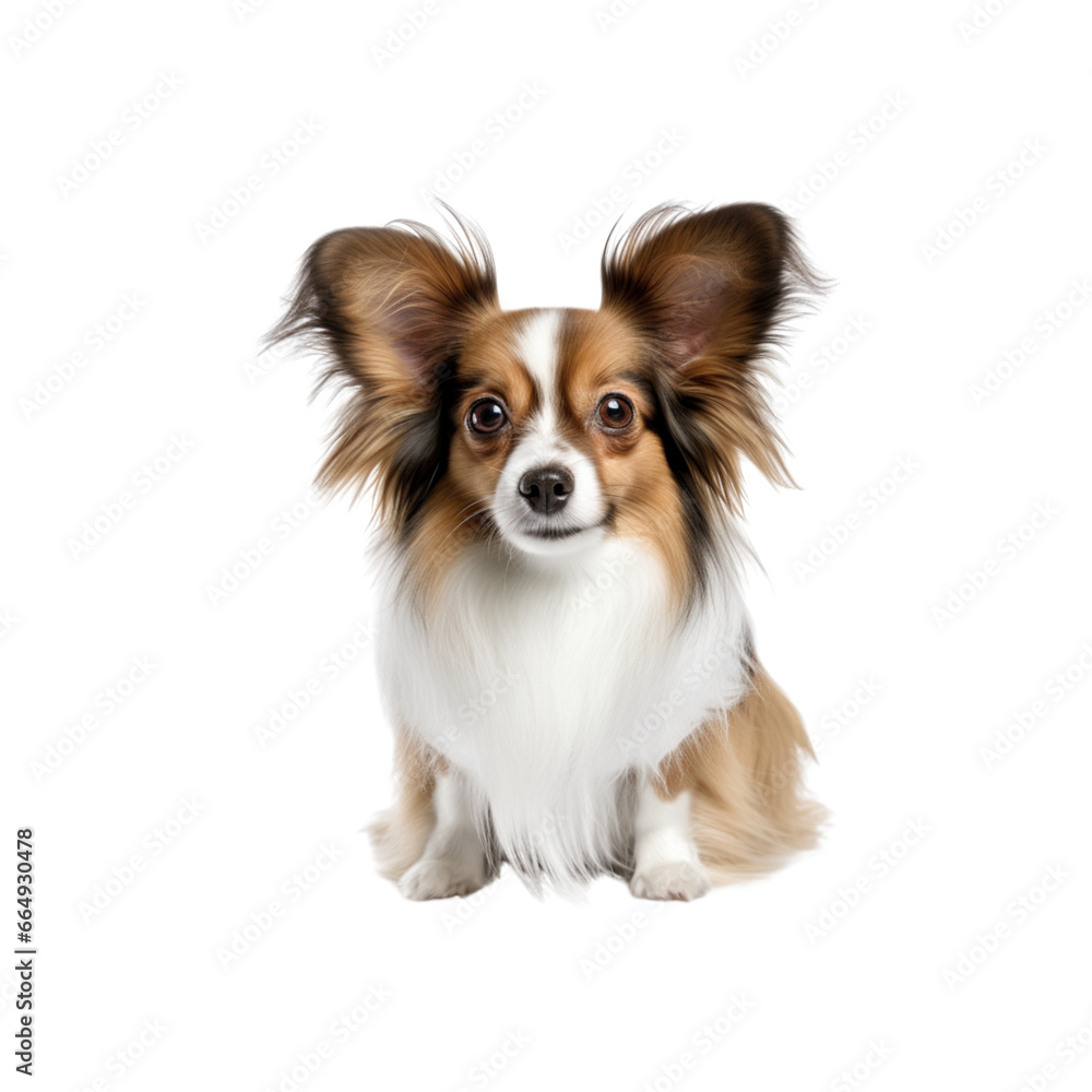 Papillon dog breed no background Papillon dog breed no background
