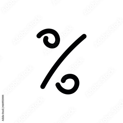 Percent symbol vector doodle handwriting concept.