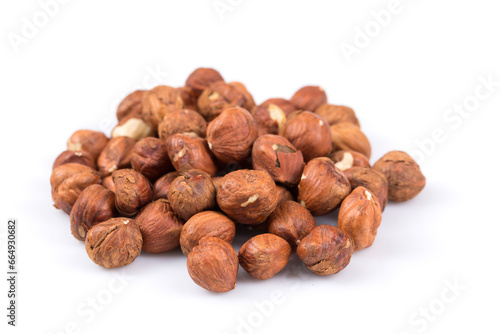 Heap of hazelnuts