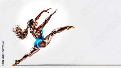 Artistic gymnast. Illustration with place for text.