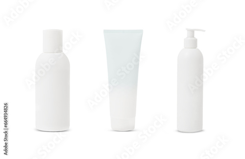 Set of a white tubes with cosmetic product