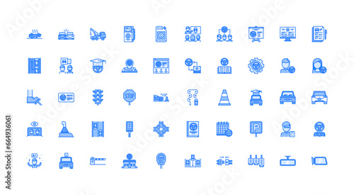 driving school icon set