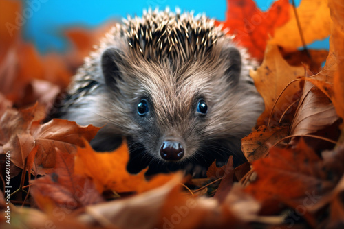 Green mammal animal nature autumn european wild forest wildlife prickly hedgehog