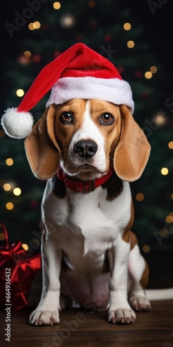 "Adorable and Agile Beagle Spreading Christmas Cheer with Alert Character and Beautiful Breed" © Sandris_ua