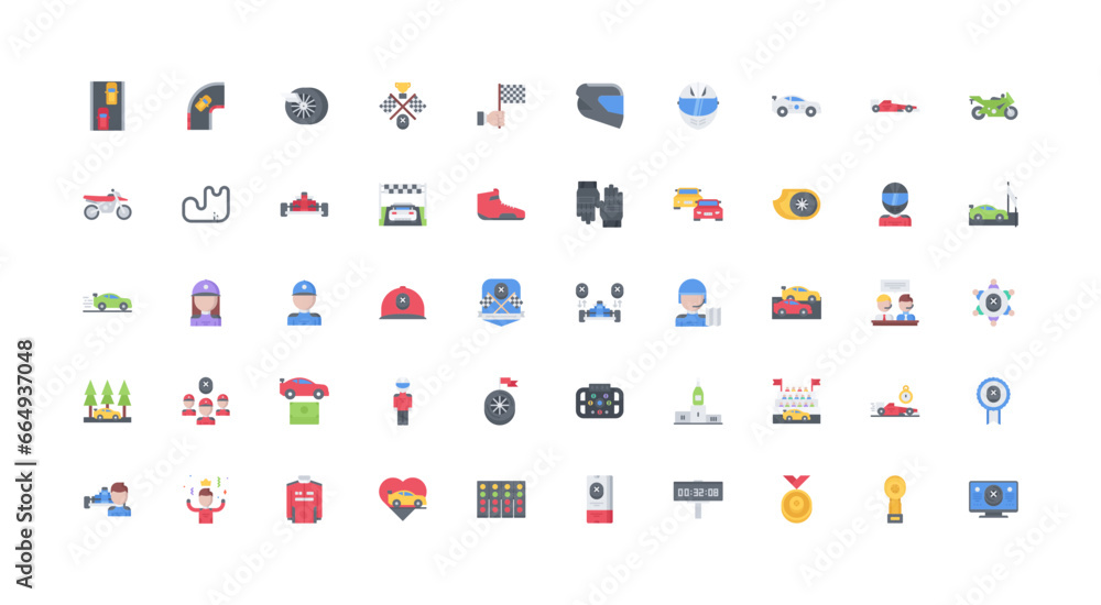 car racing icon set car racing icon set