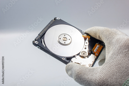 The inside of an HDD held in hand