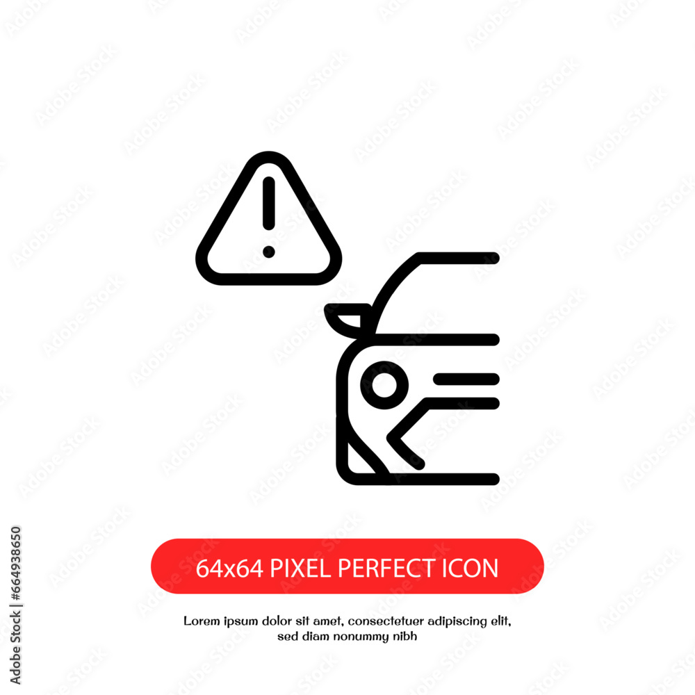 car alert outline icon pixel perfect good for web and mobile