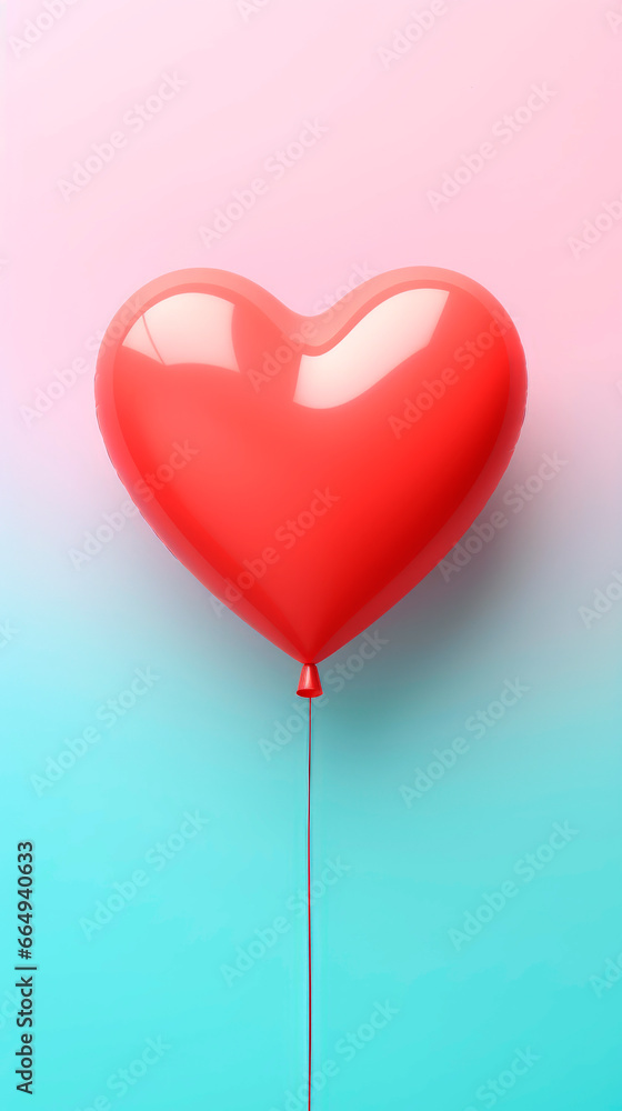 Valentine's Day vertical design. Wallpaper header of cute 3D hearts on pastel colors background with copy space. Love concept. Celebrate life. Valentine's Day vertical design. Wallpaper header of cute 3D hearts on pastel colors background with copy space. Love concept. Celebrate life.