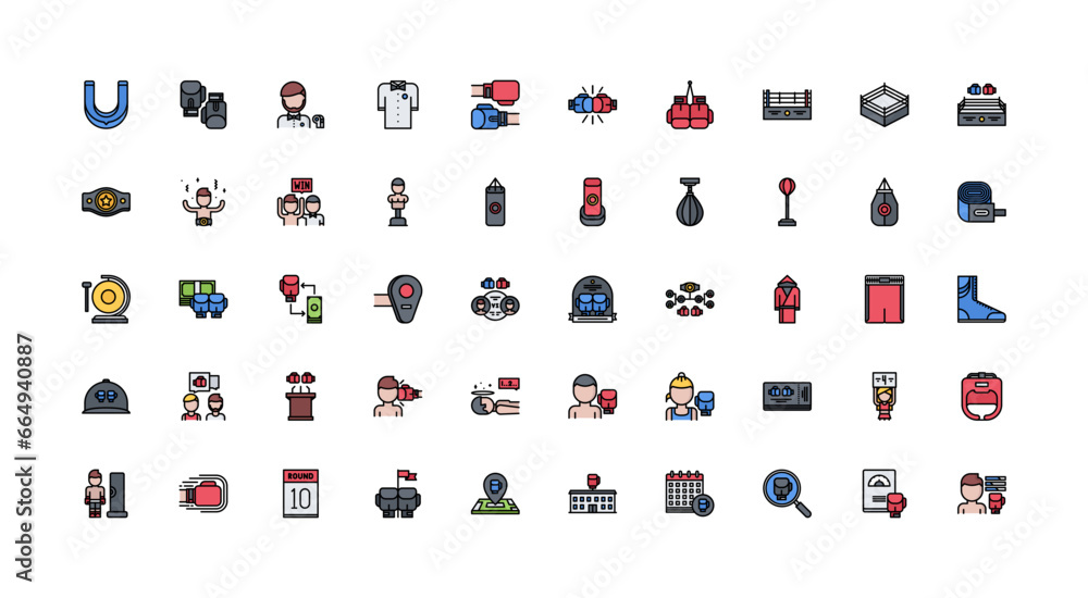 boxing icon set boxing icon set