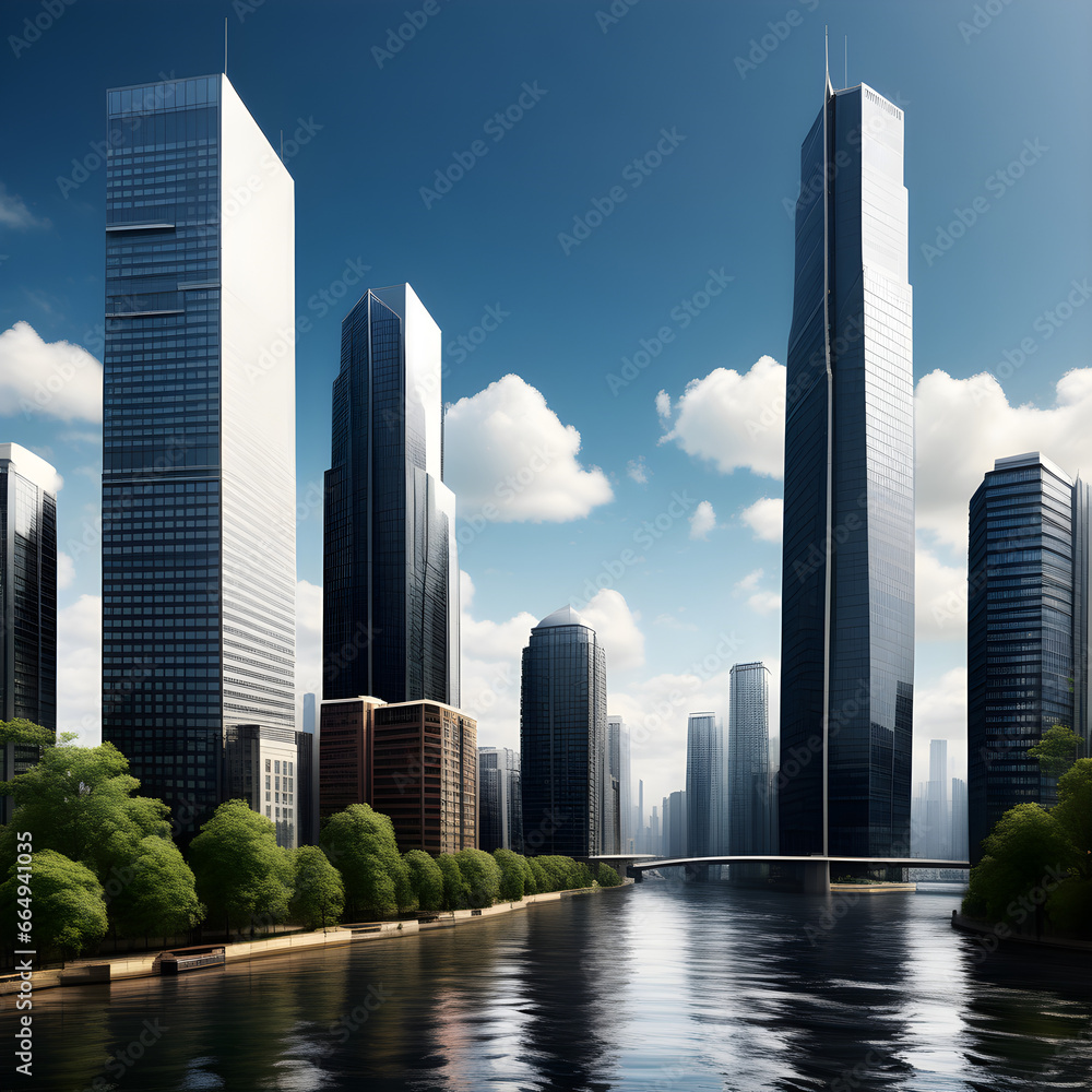 Obraz premium skyscrapers in the city