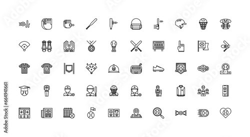 baseball icon set