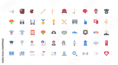 baseball icon set