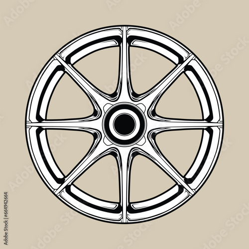 Black and White view rim vector illustration for conceptual design