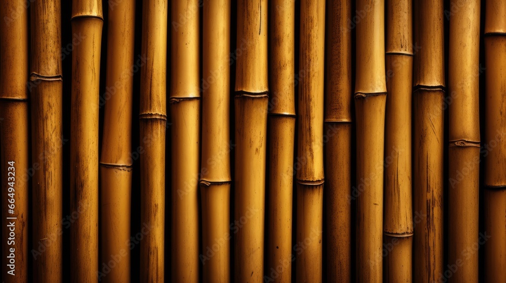 Fototapeta premium Yellow dry bamboo texture background for interior or exterior design.