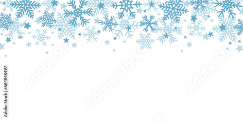 christmas snowflake border isolated vector illustration