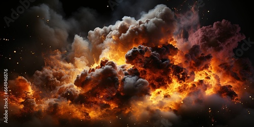 Explosion Effect. Fire Blast Landscape