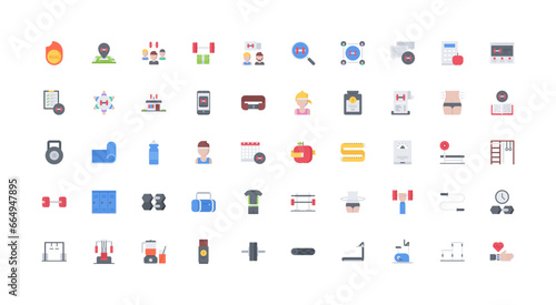 gym icon set