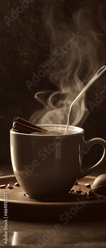 cup of coffee with steam