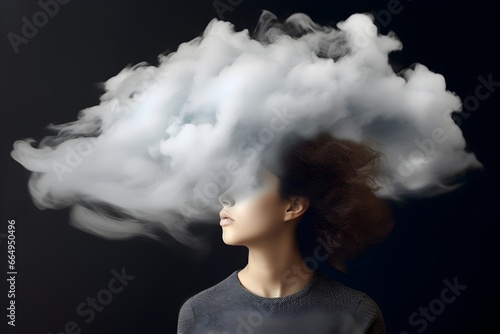 Wallpaper Mural Surreal Portrait of Woman Obscured by Smoke. generative ai Torontodigital.ca