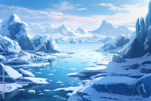 illustration of a view of an ice hill © mursalin 01