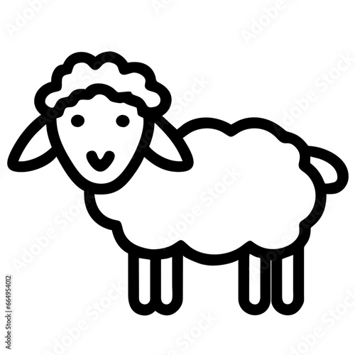 line drawing cute little sheep
