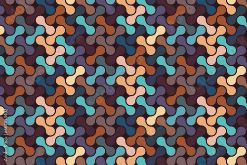 Seamless pattern, metaballs, original vector design, modern creative design for any use, ornament, decor, background, fabric, Boho color