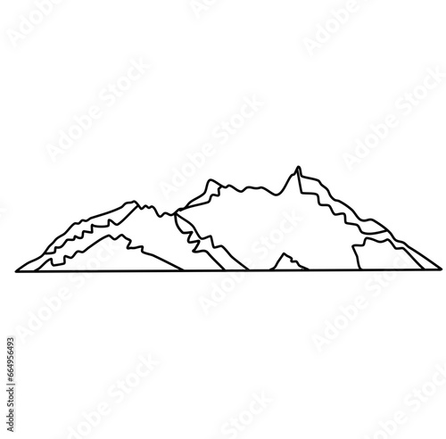 mountain landscape lines vector