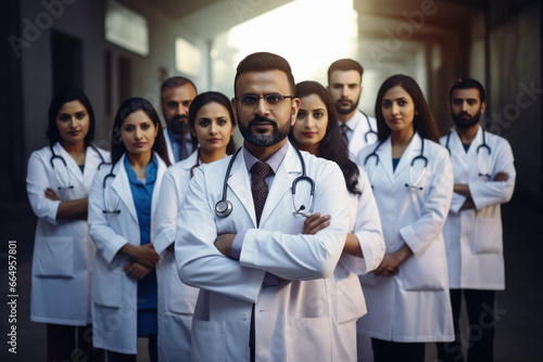 Successful and confident doctors team