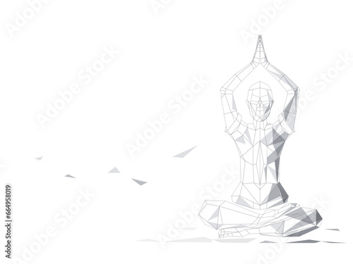 fragment A001_padmasana with namaste shows a posture of yoga vector illustration graphic EPS 10