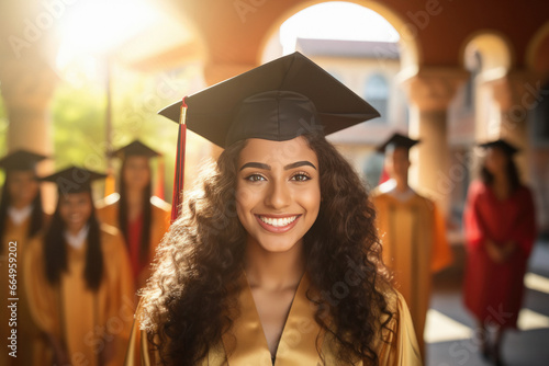 College student smiling after receiving degree