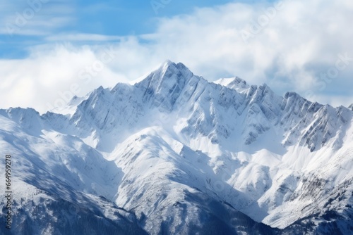 tall pristine snow-covered mountain © studioworkstock