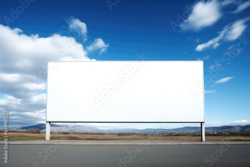 empty billboard under sunny sky