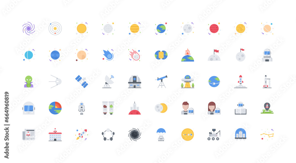 space icon set space icon set