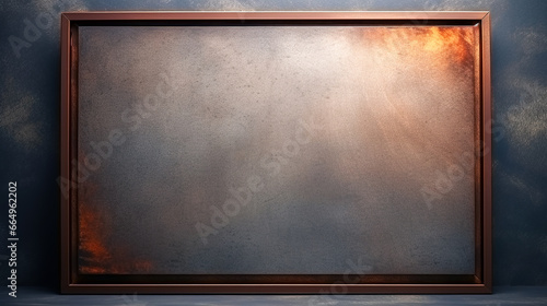Matte gray rectangle, concrete texture in frame. © puhimec