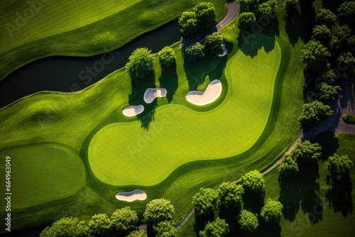 Wallpaper Mural overhead view of a green golf course Torontodigital.ca