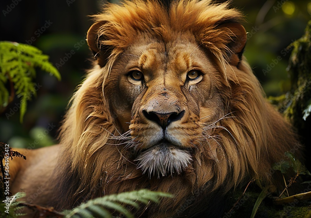 Fototapeta premium Regal Majesty: The Majestic Lion, King of the Wild