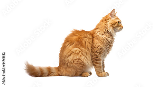side view cat isolated on transparent background cutout