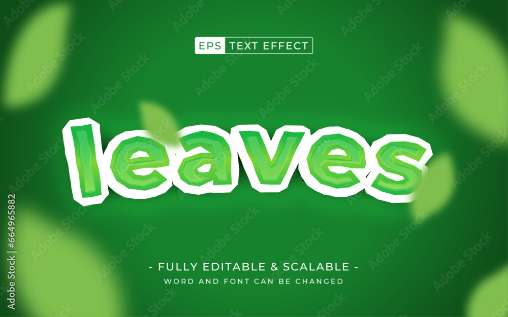 Leaves editable text effect- tropical green Leaves editable text effect- tropical green
