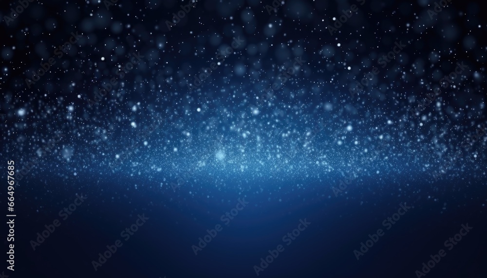 Abstract Dark Blue and Glow Particles Glitter Art ,presentation,banner,card,for christmas 