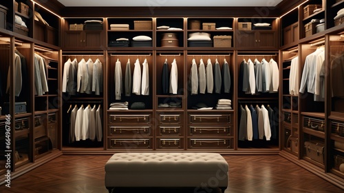 Walk-in closet made with Ai generative technology
