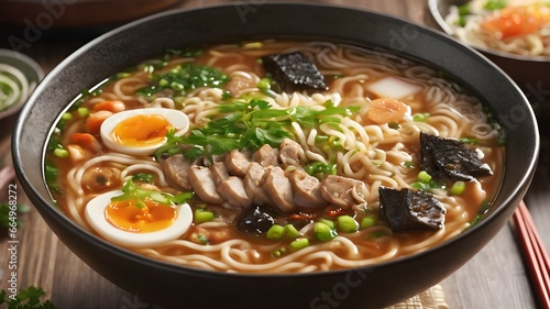 Ramen with delicious soup and perfectly cooked noodles