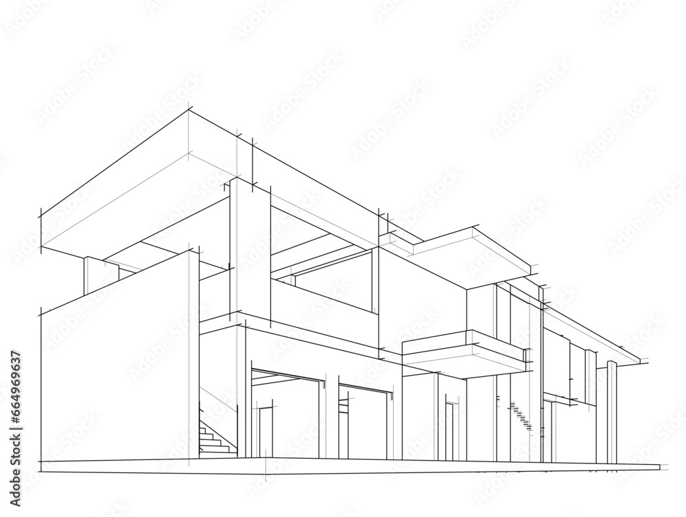 Architectural sketch of a house Architectural sketch of a house