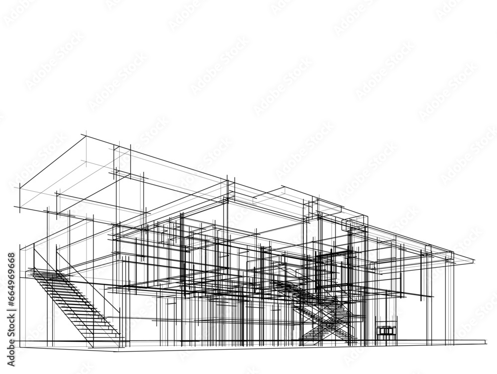 Architectural sketch of a house Architectural sketch of a house